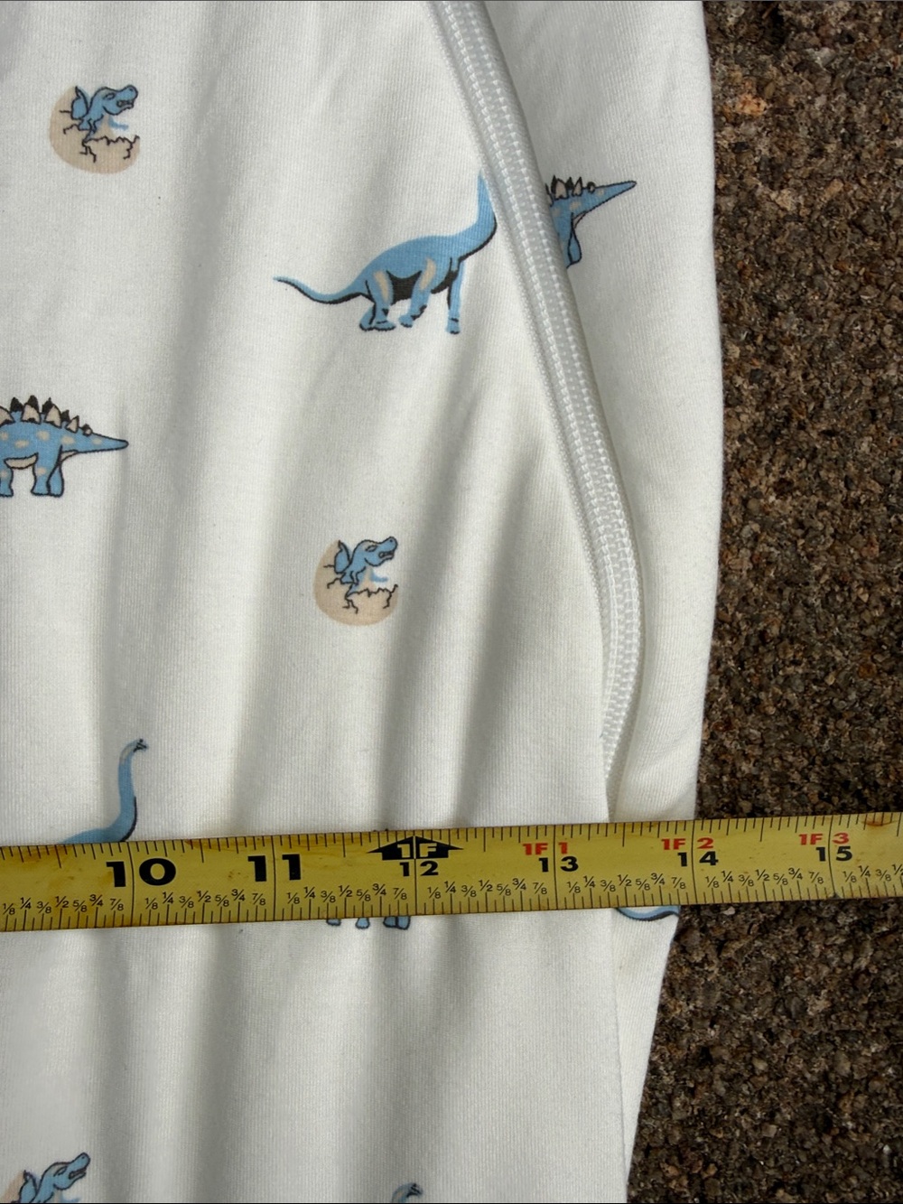 Kyte BABY White Sleep Sack with Blue Dinosaur Print - Picture 3 of 4